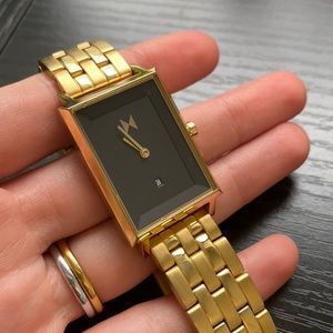 MVMT Signature Square Gold Plated Black Women’s Watch